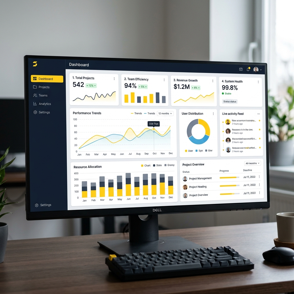 TIDY TECH Dashboard - Giao diện quản lý dự án công nghệ