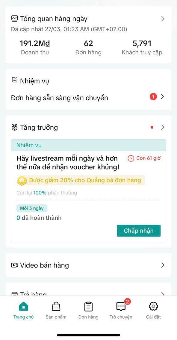 Doanh thu livestream